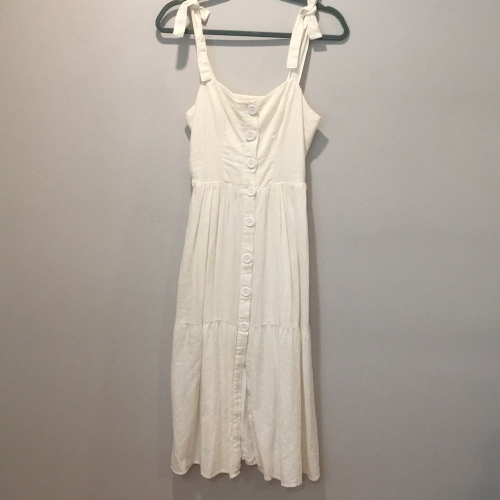 UO Positano linen dress in ivory